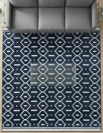 Blue Oslo Square Rug