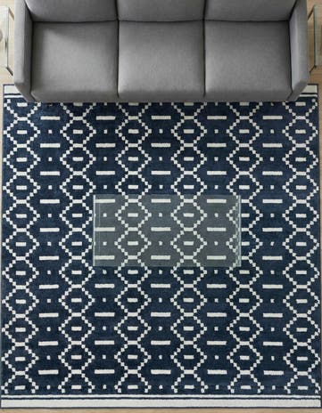 Blue Oslo Square Rug