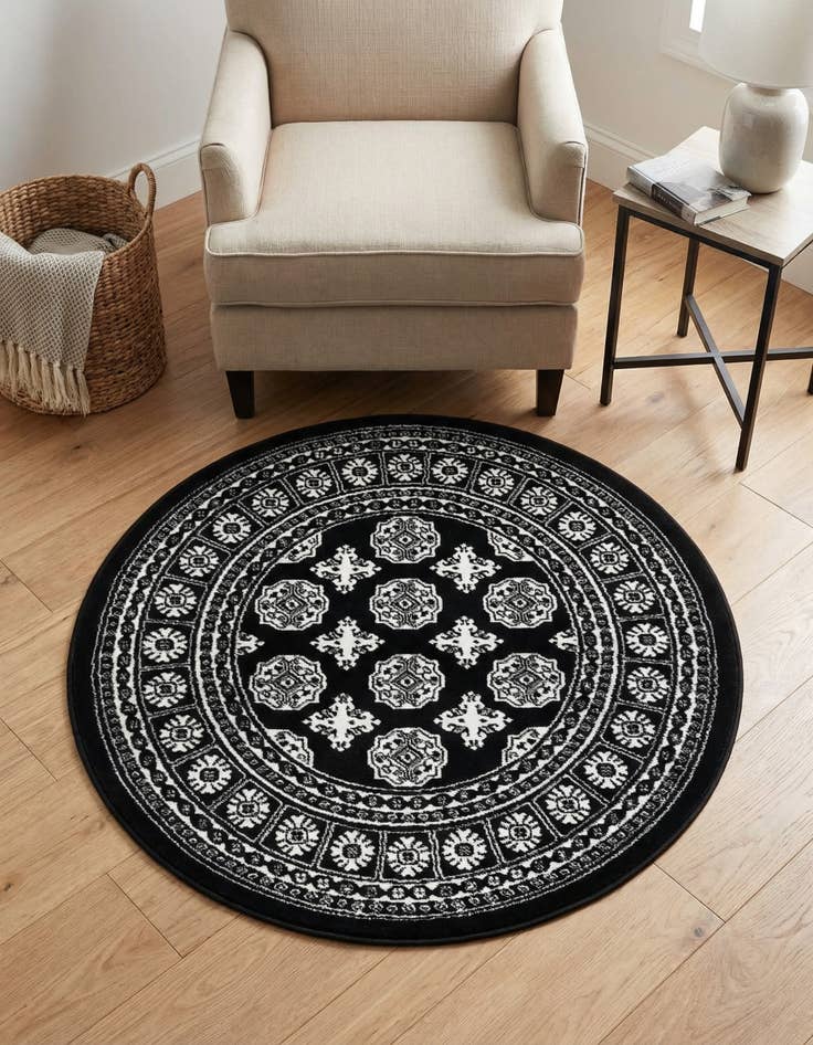 Detail image of 3' x 3' Bokhara Round Rug