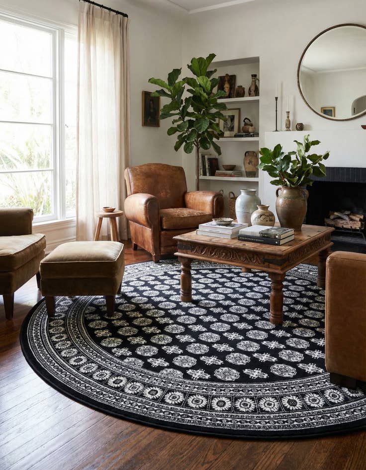 Detail image of 10' x 10' Bokhara Round Rug