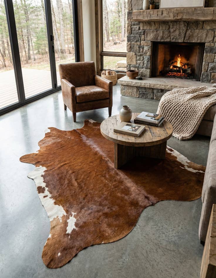 Detail image of 5' x 6' Cowhide Leather Rug