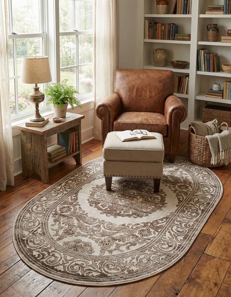 Detail image of 5' 3 x 8' Hermitage Oval Rug