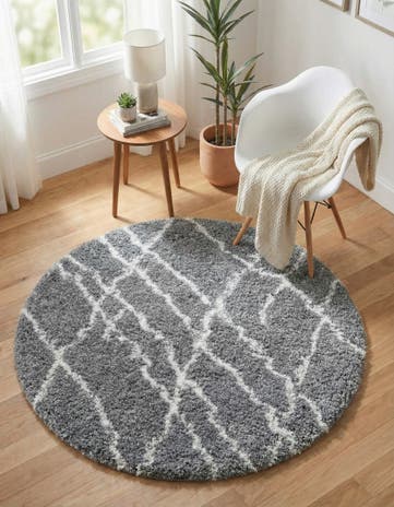 4' x 4' Soft Touch Shag Round Rug