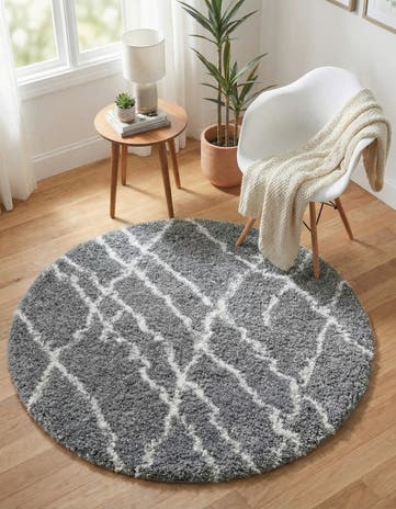 4' x 4' Soft Touch Shag Round Rug