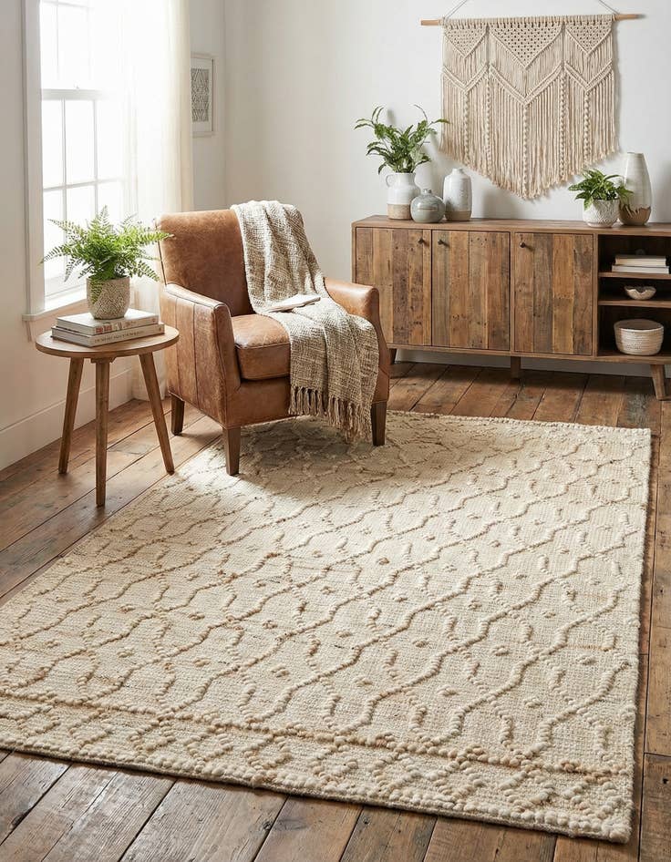 Detail image of 4' 1 x 6' 1 Hand Woven Larsa Jute Rug