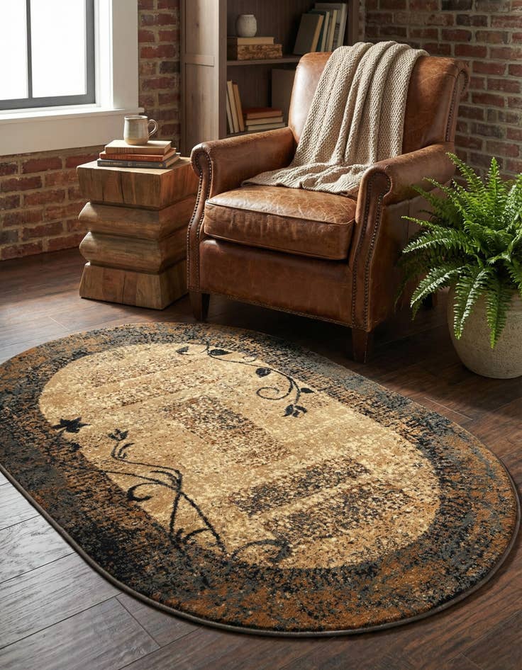 Detail image of 3' 1 x 5' 3 Cafe Oval Rug