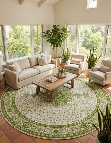 Green Bexley Round Rug