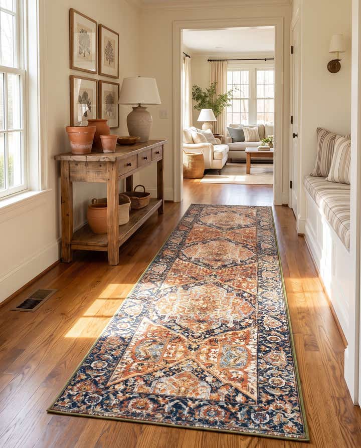 2' 7 x 10' Easy-Clean Traditional Indoor / Outdoor Runner Rug