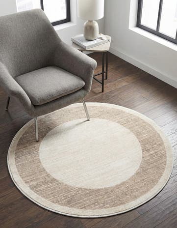 Jill Zarin Beige Uptown Yorkville Round Rug