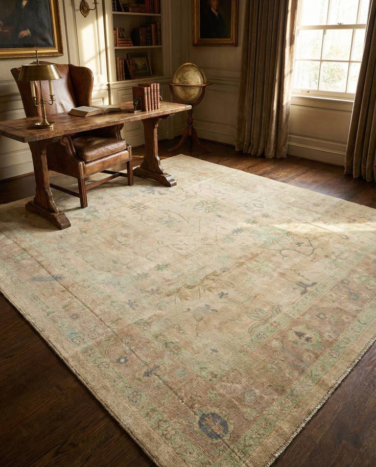 Detail image of 8' 4 x 9' 7 Hand Knotted Oushak Wool Rug