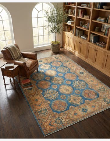 4' 11 x 6' 6 Hand Knotted Oushak Wool Rug