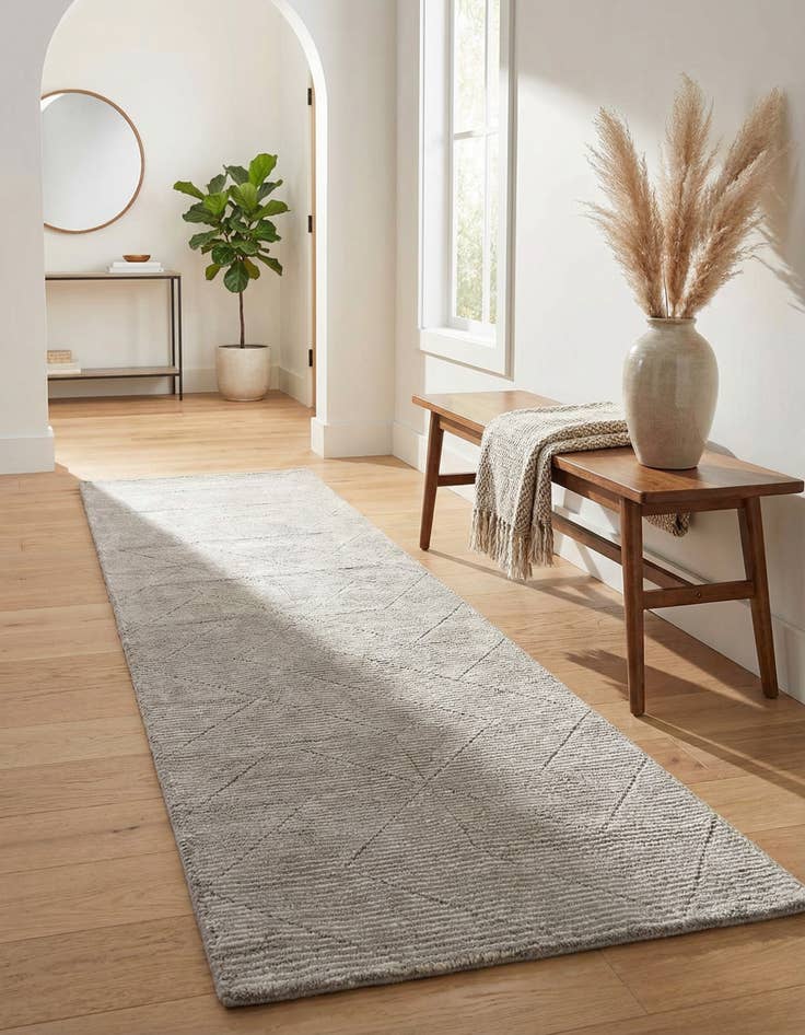 Detail image of 2' x 8' WoolCraft Geometric Runner Rug