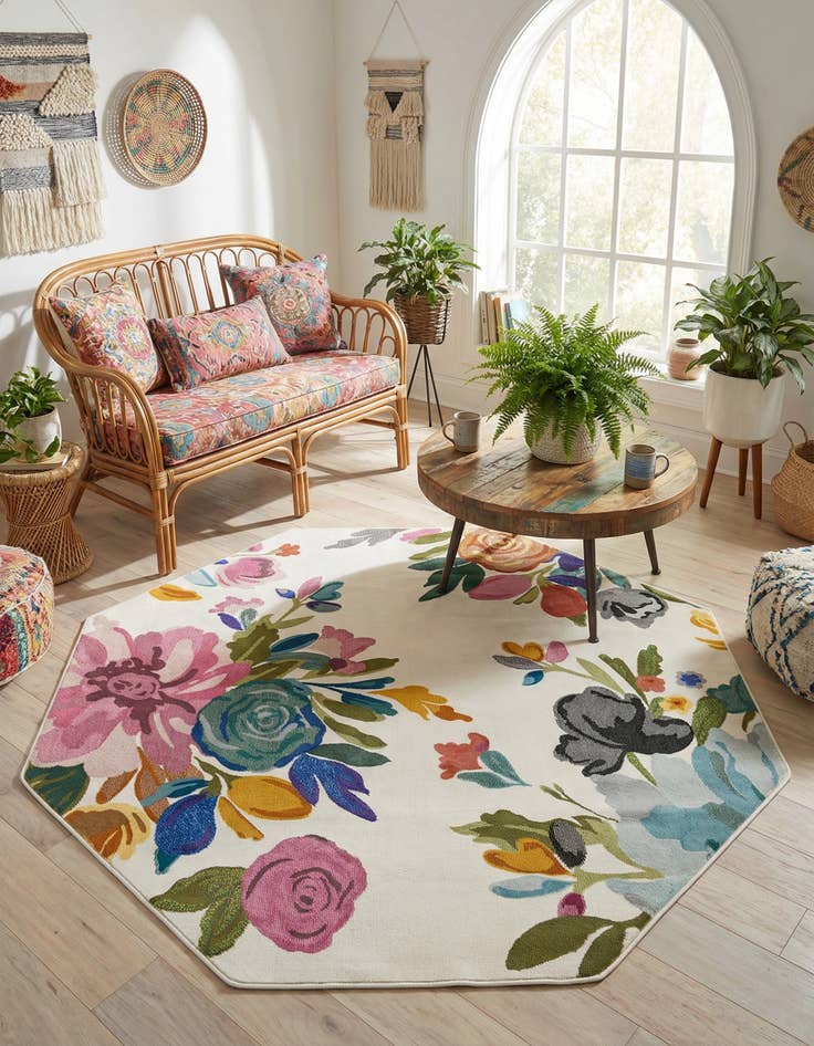 Detail image of 6' x 6' Blossom Octagon Rug