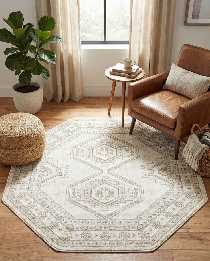 Detail image of 5' 3 x 5' 3 Charlotte Octagon Rug
