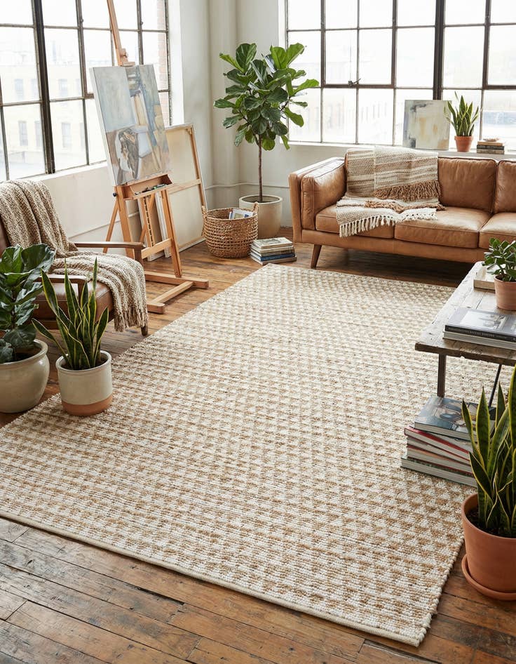 Detail image of 9' x 12' Hand Woven Chindi Jute Rug