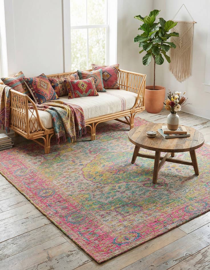 Detail image of 7' 10 x 7' 10  Hand Woven Chenille Jute Square Rug