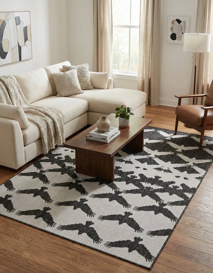 Detail image of 5' 3 x 7' Washable Modern Indoor / Outdoor Rug