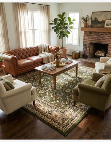 Green Yasmin Square Rug