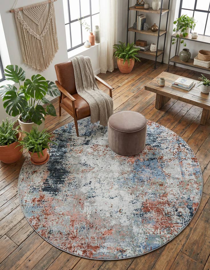 Detail image of 7' 10 x 7' 10 Kamala Washable Round Rug