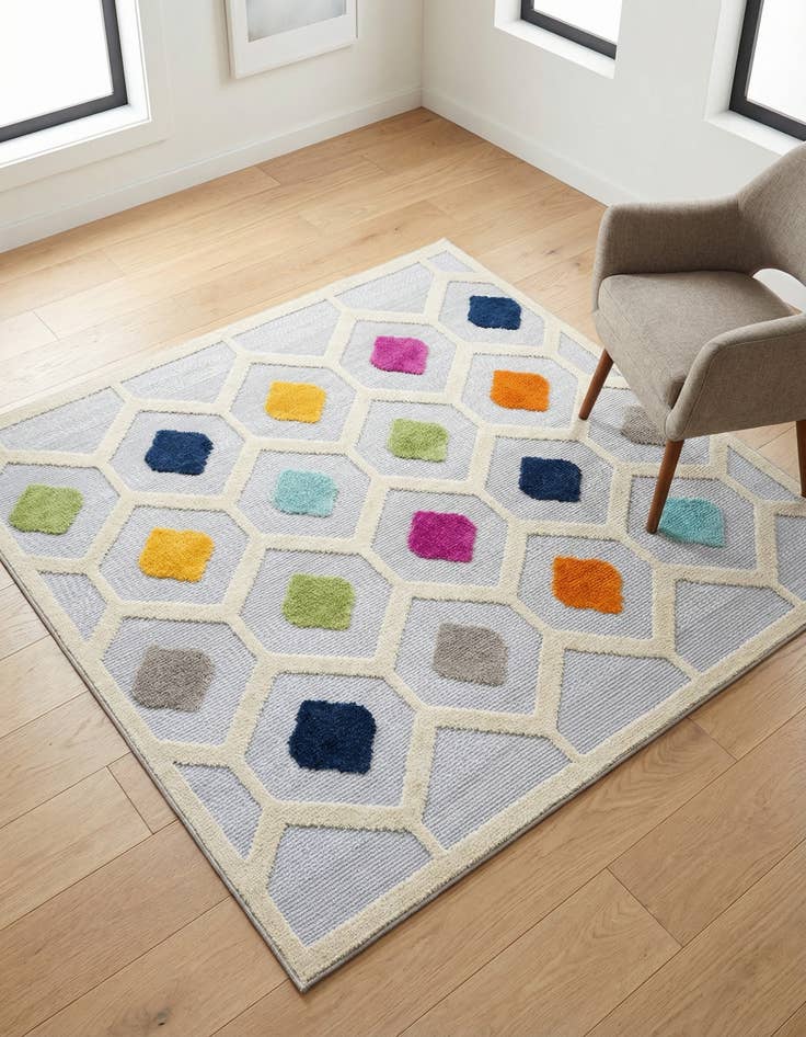 Detail image of 5' 3 x 5' 3  Washable Aruba Indoor / Outdoor Square Rug