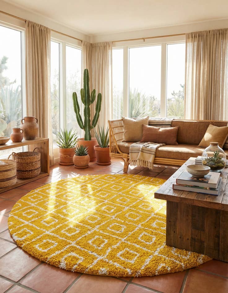 Detail image of 10' x 10' Lattice Shag Round Rug