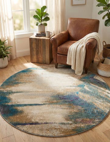 Beige Delilah Round Rug