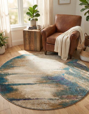 Beige Delilah Round Rug