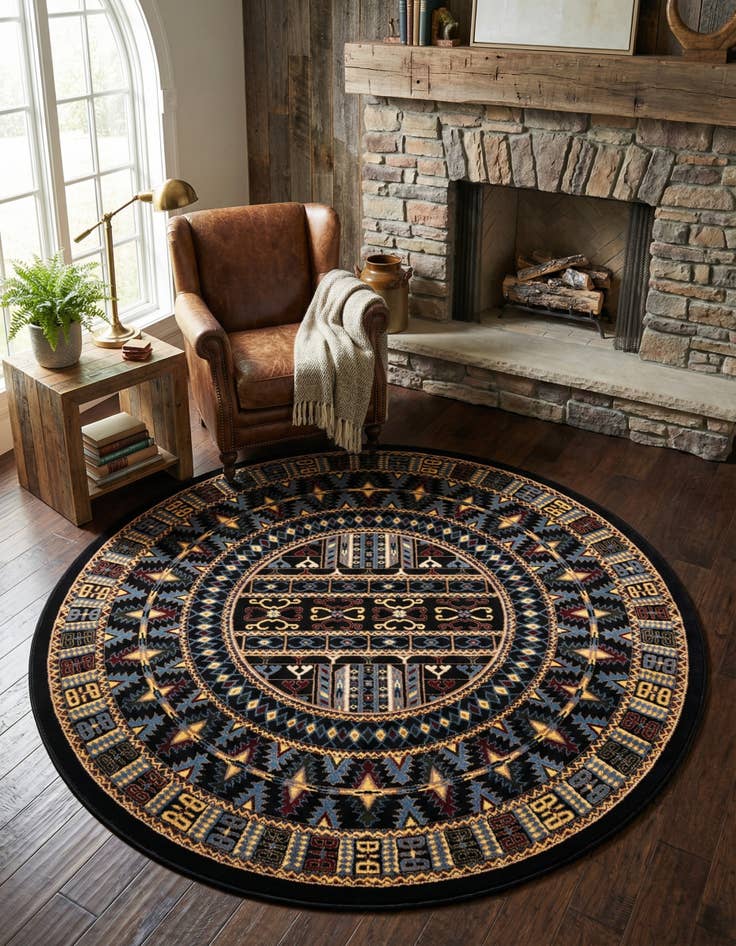 Detail image of 6' x 6' Bokhara Round Rug