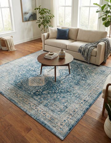Navy Blue Newport Square Rug