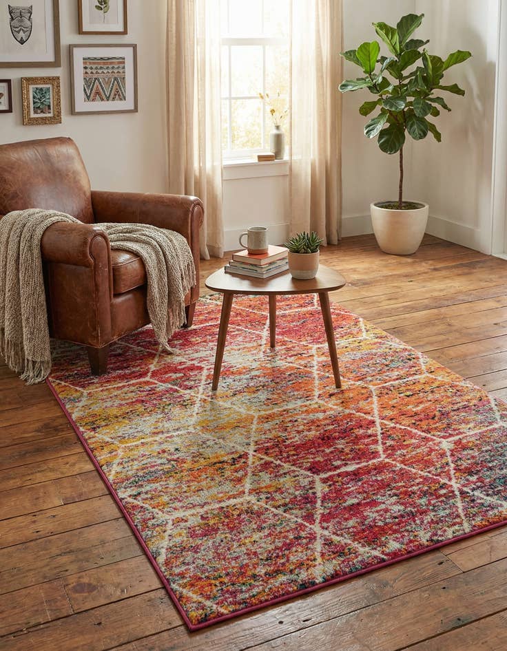 Detail image of 3' x 5' 3 Lattice Frieze Rug