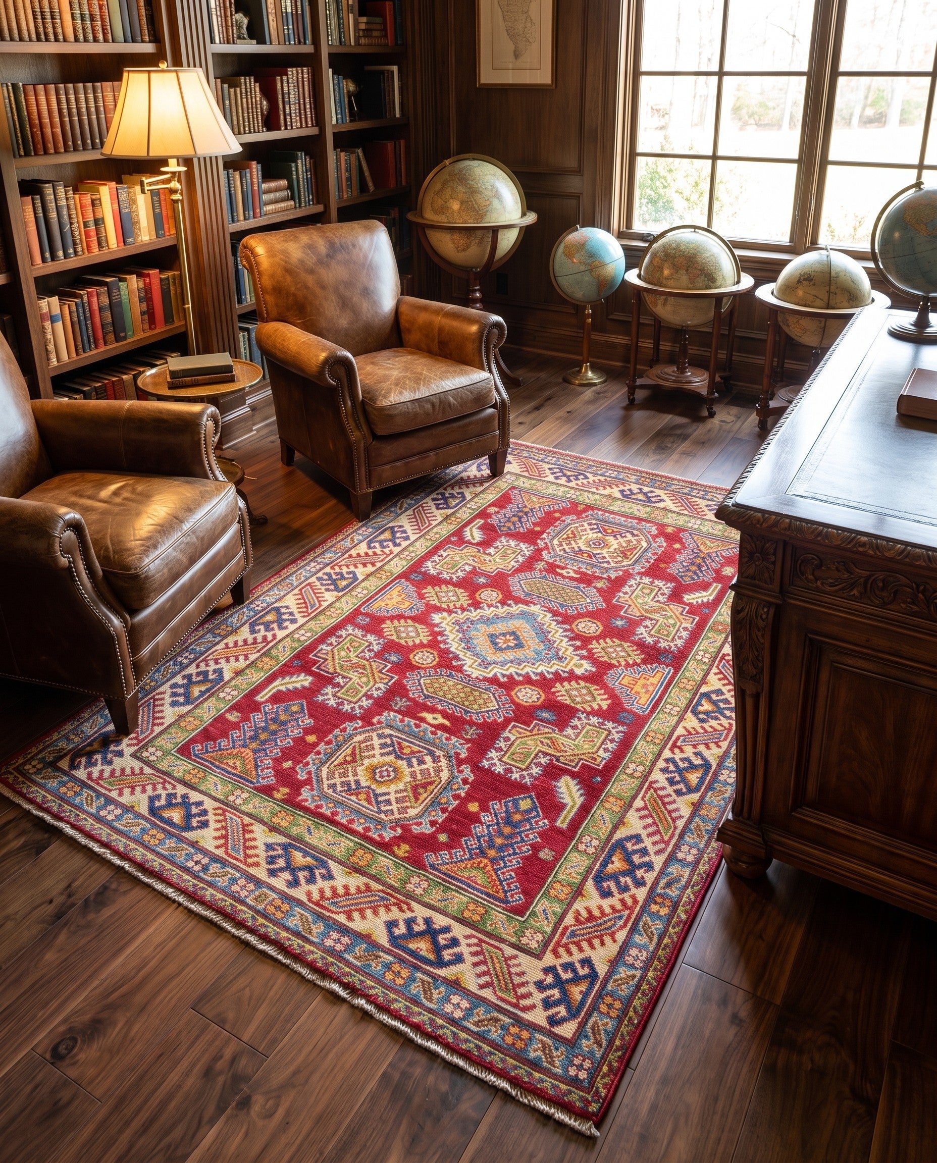 Detail image 3 of 10: 3' 11 x 5' 11 Hand Knotted Kazak Rug