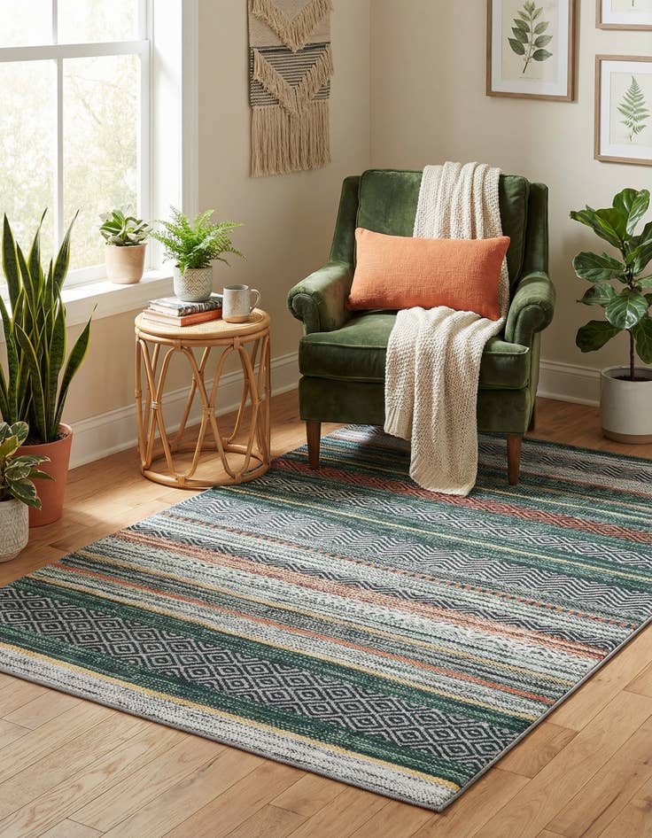 Detail image of 4' x 6'  Washable Yara Rug