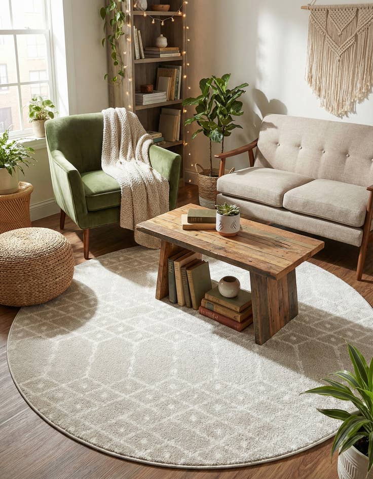 Detail image of 5' 3 x 5' 3 Paxon Trellis Round Rug