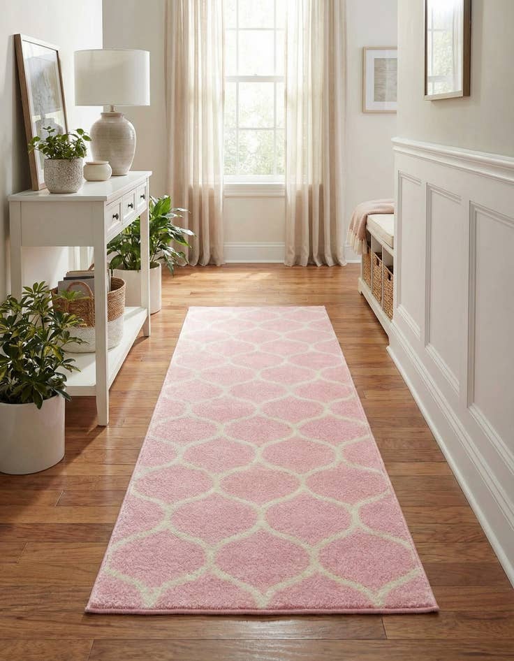 Detail image of 2' x 6' Lattice Frieze Runner Rug