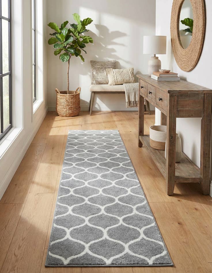 Detail image of 2' x 9' Trellis Frieze Runner Rug