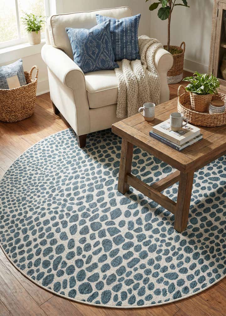6' x 6' Easy-Clean Jill Zarin Indoor / Outdoor Round Rug