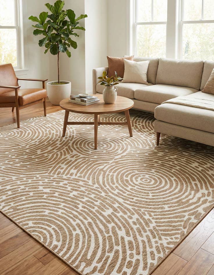 Detail image of 10' x 10' Easy-Clean Modern Indoor / Outdoor Square Rug