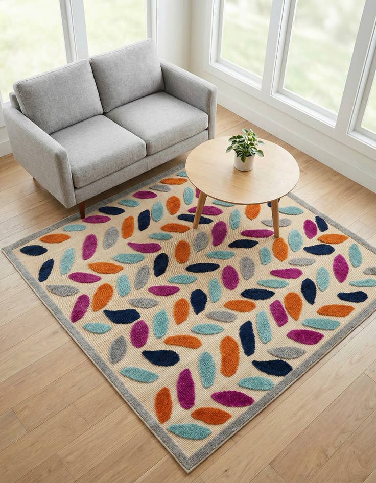 Detail image of 5' 3 x 5' 3  Washable Aruba Indoor / Outdoor Square Rug