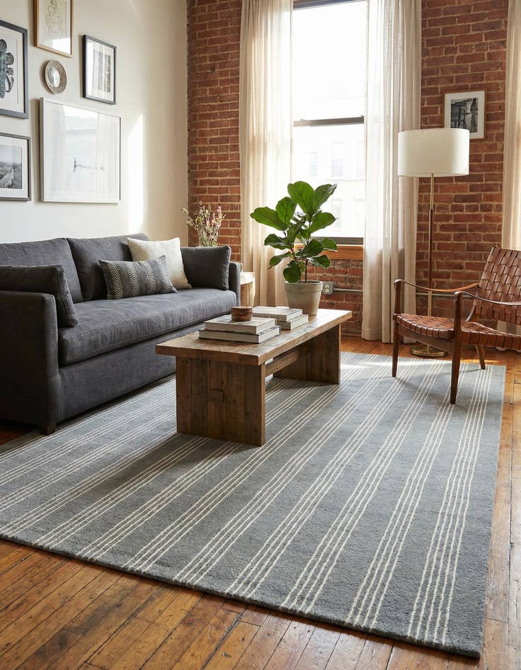 Detail image of  5' 1 x 8' Jill Zarin Striped Wool Rug