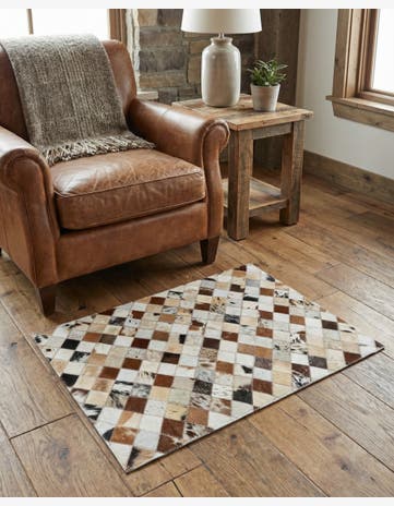 2' x 3' Cowhide Leather Rug