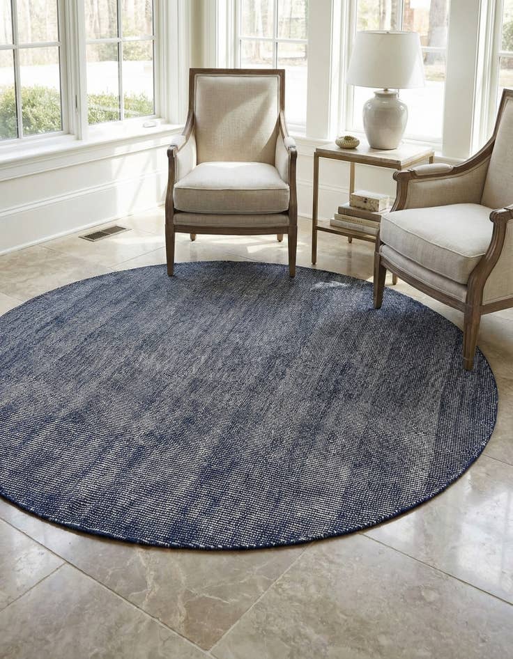 Detail image of 6' 11 x 6' 11  Hand Woven Jill Zarin English Manor Farmhouse Wool Round Rug