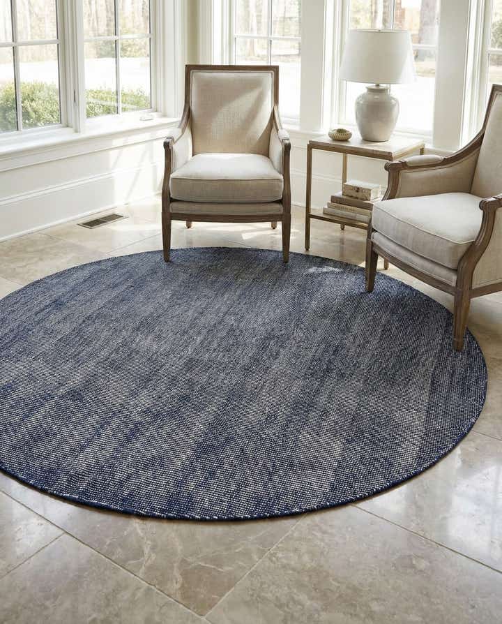 6' 11 x 6' 11 Hand Woven Jill Zarin English Manor Farmhouse Wool Round Rug