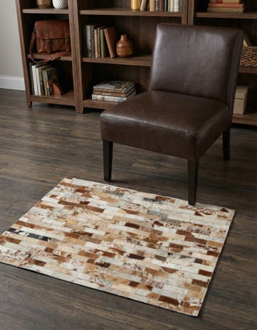2' x 3' Cowhide Leather Rug