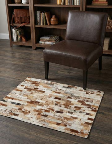 2' x 3' Cowhide Leather Rug