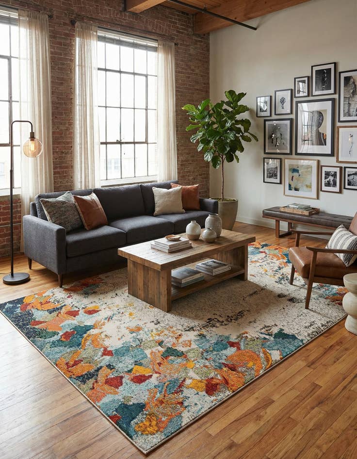 Detail image of 10' 6 x 16' 5 Washable Theia Rug