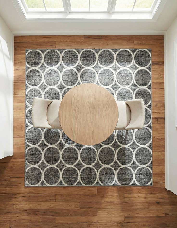 Detail image of 6' x 6' Lattice Trellis Square Rug