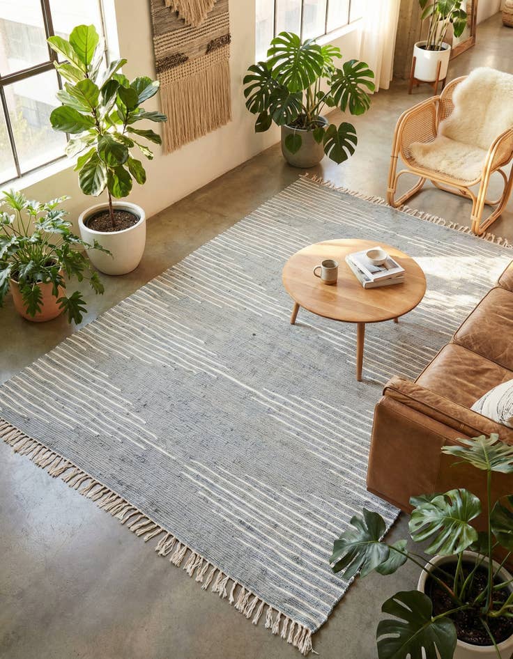 Detail image of 7' 1 x 10' Chindi Cotton Rug