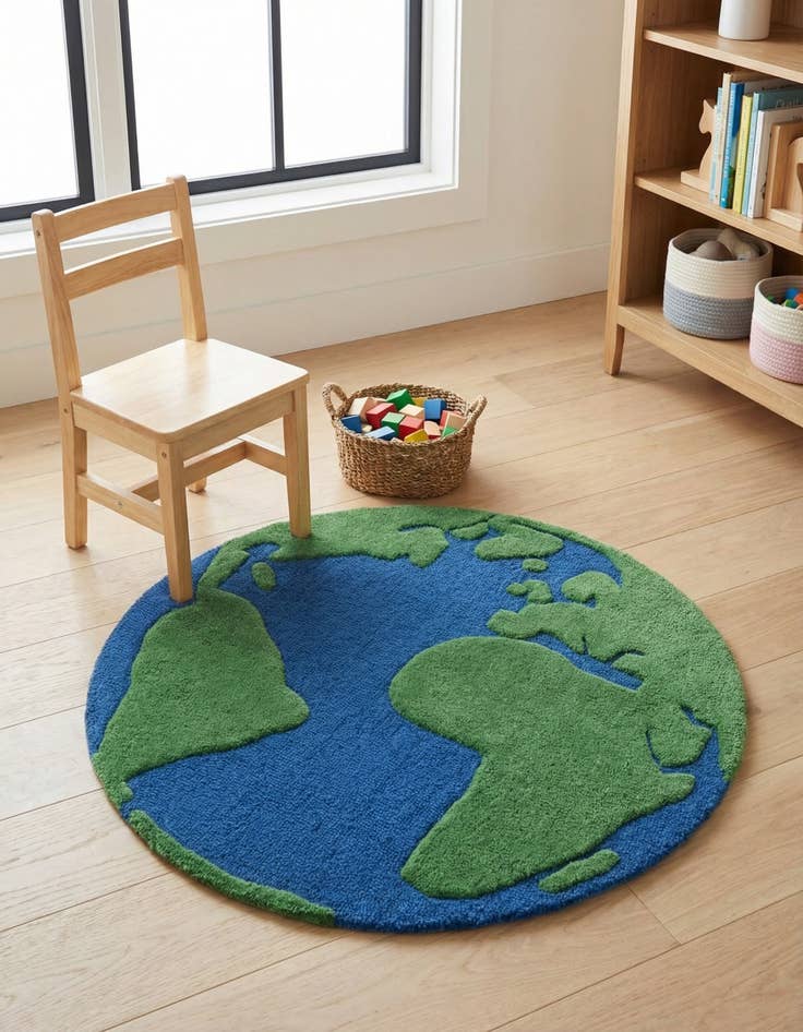 Detail image of 3' 1 x 3' 1 Playtime Kids Wool Freeform Rug