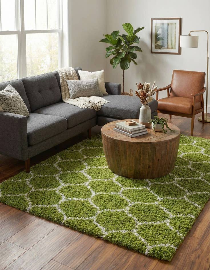 Detail image of 6' x 9' Trellis Shag Rug