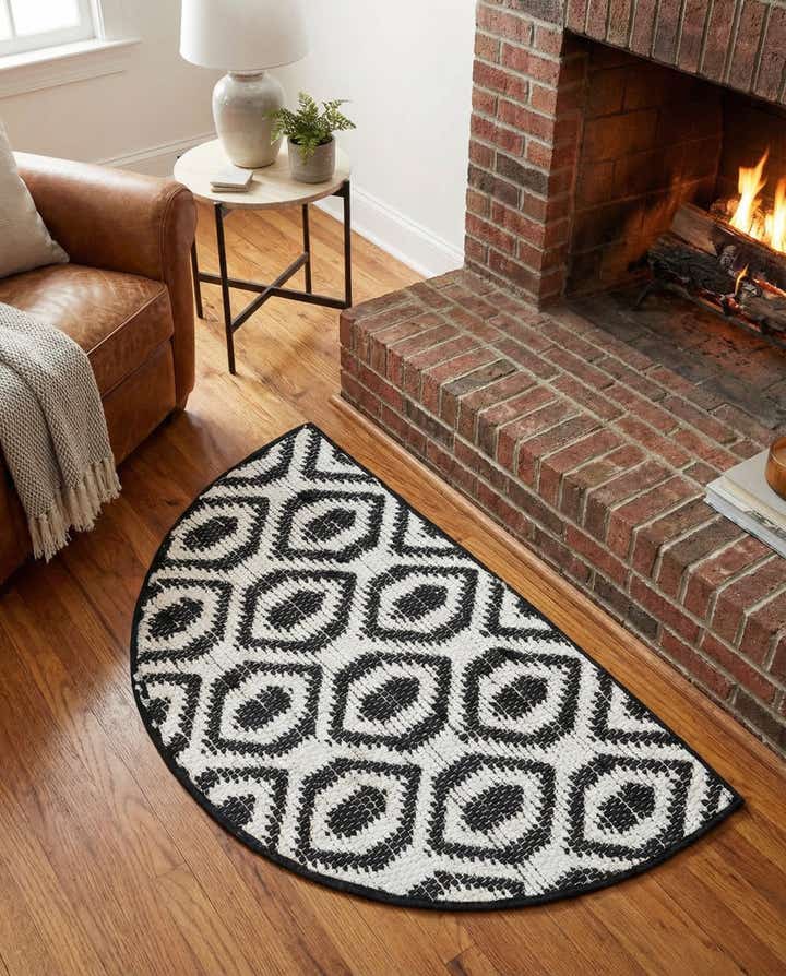 2' 2 x 3' 7 Hand Woven Chindi Jute Hearth Rug